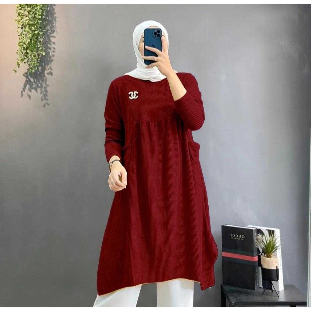 O2 Fashion / Madly tunik / tunik knit premium bahan halus dan adem