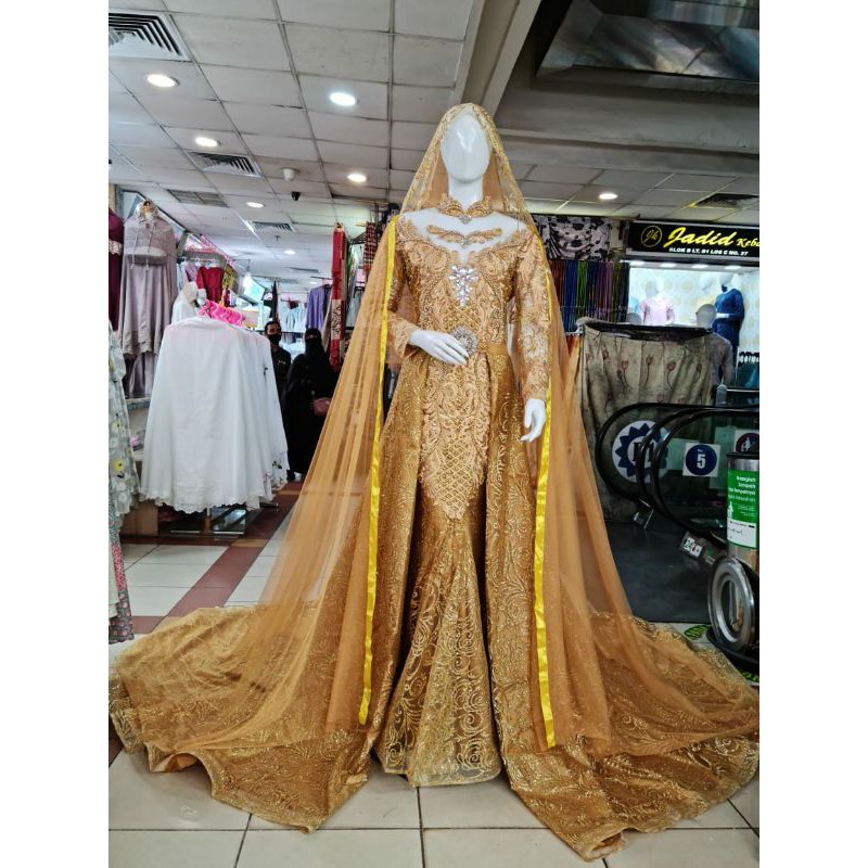 GAUN PENGANTIN TILE AKAR TRIDI FULL PAYET BEREKOR//GAUN