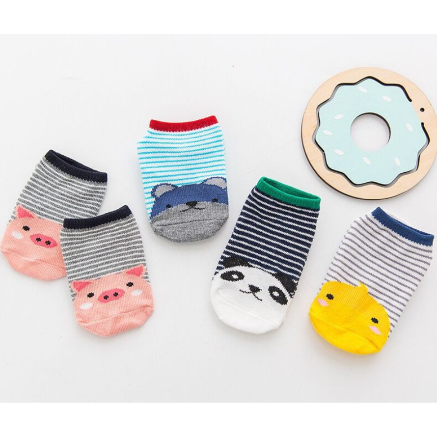 Kaos Kaki Bayi Salur Animal 0-2 Tahun Anti SLip Lucu &amp; Adem CBKS LC