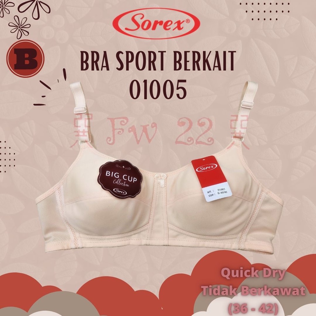 Bra Sorex 01005 Bra Basic Tanpa Kawat dan Busa Tipis dengan Cup Besar