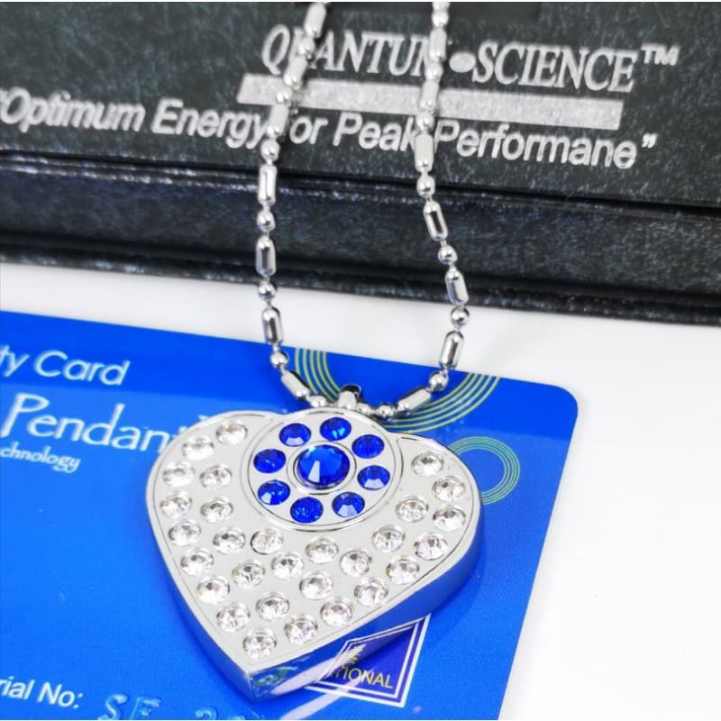 Kalung Kesehatan Terapi Asli - Quantum pendant asli - kalung kesehatan bio energi - kalung kesehatan liontin love permata biru