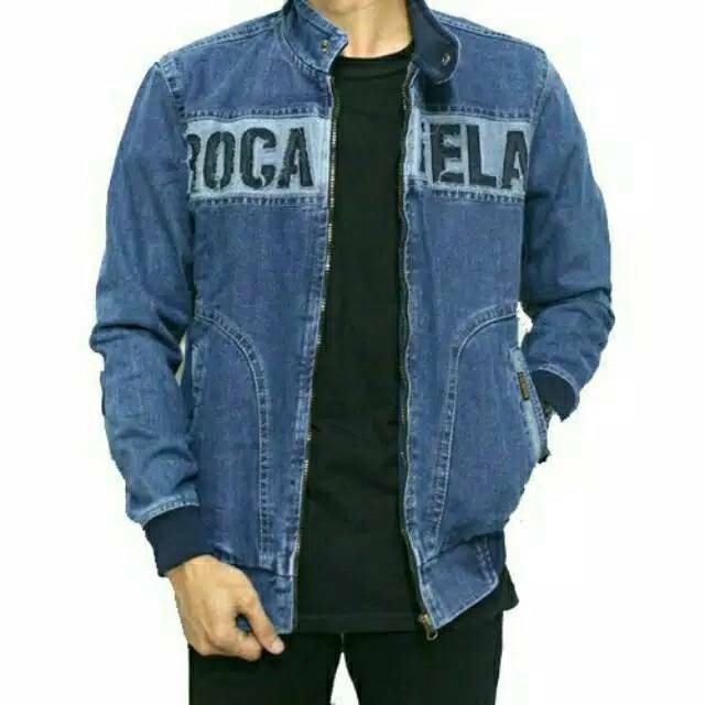 JAKET JEANS PRIA ROCAFELA BORDIR DADA / JAKET JEANS ORIGINAL ROCAFELA