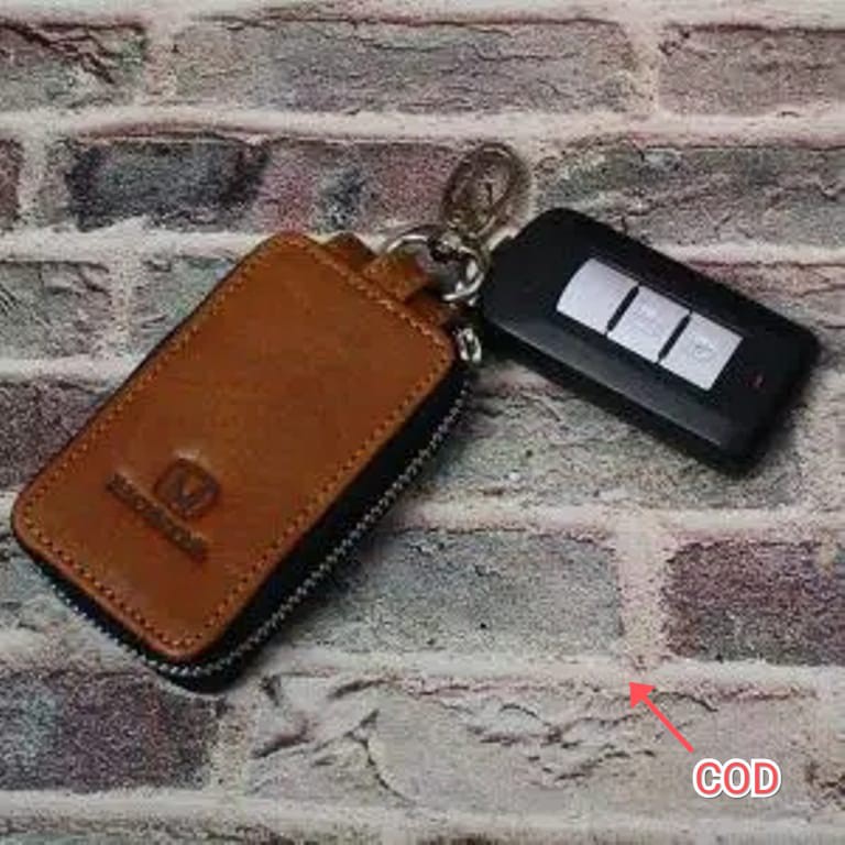 Gantungan Kunci Mobil Motor Mewah HONDA  Resleting Full Kulit Asli COD