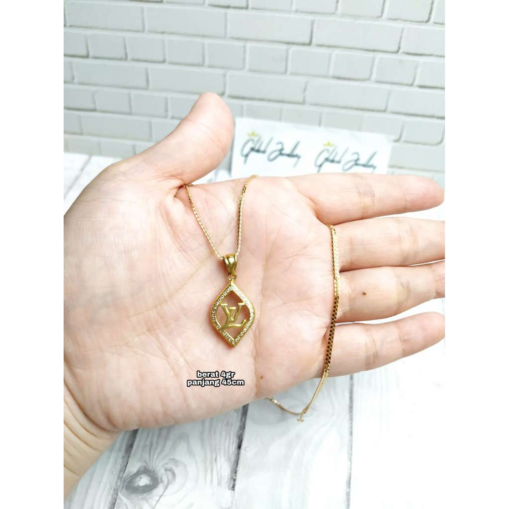 KALUNG SET LIONTIN MATA WAJIK PERAK ASLI S925 GLOBAL JEWELLERY CH079