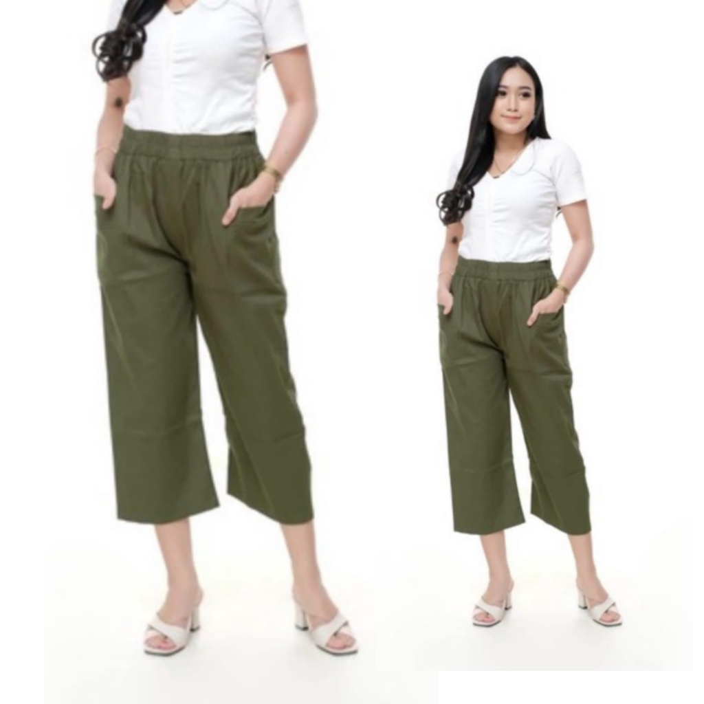 Celana Kulot Wanita Willow Pants - Celana Wanita Korea 7/9 - Celana Kulot Korea Pant Celana Wanita Bawahan