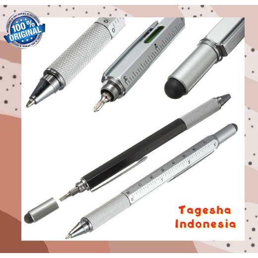 

Taffware Pena Multifungsi Plastik Stylus + Penggaris + Level + Obeng - 9625 - Black