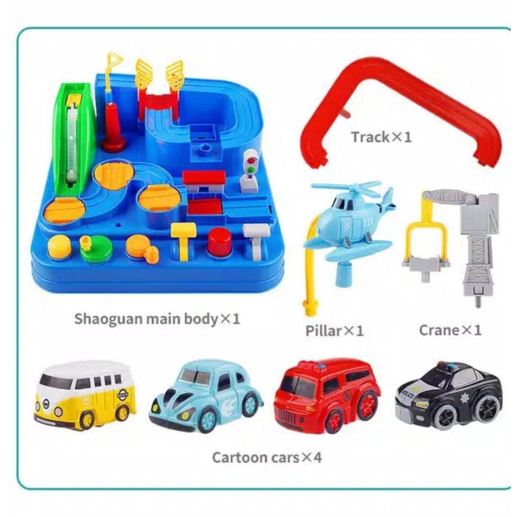 Mainan Anak Car Adventure Brain Game Parking Lot Lego Track Big Smart