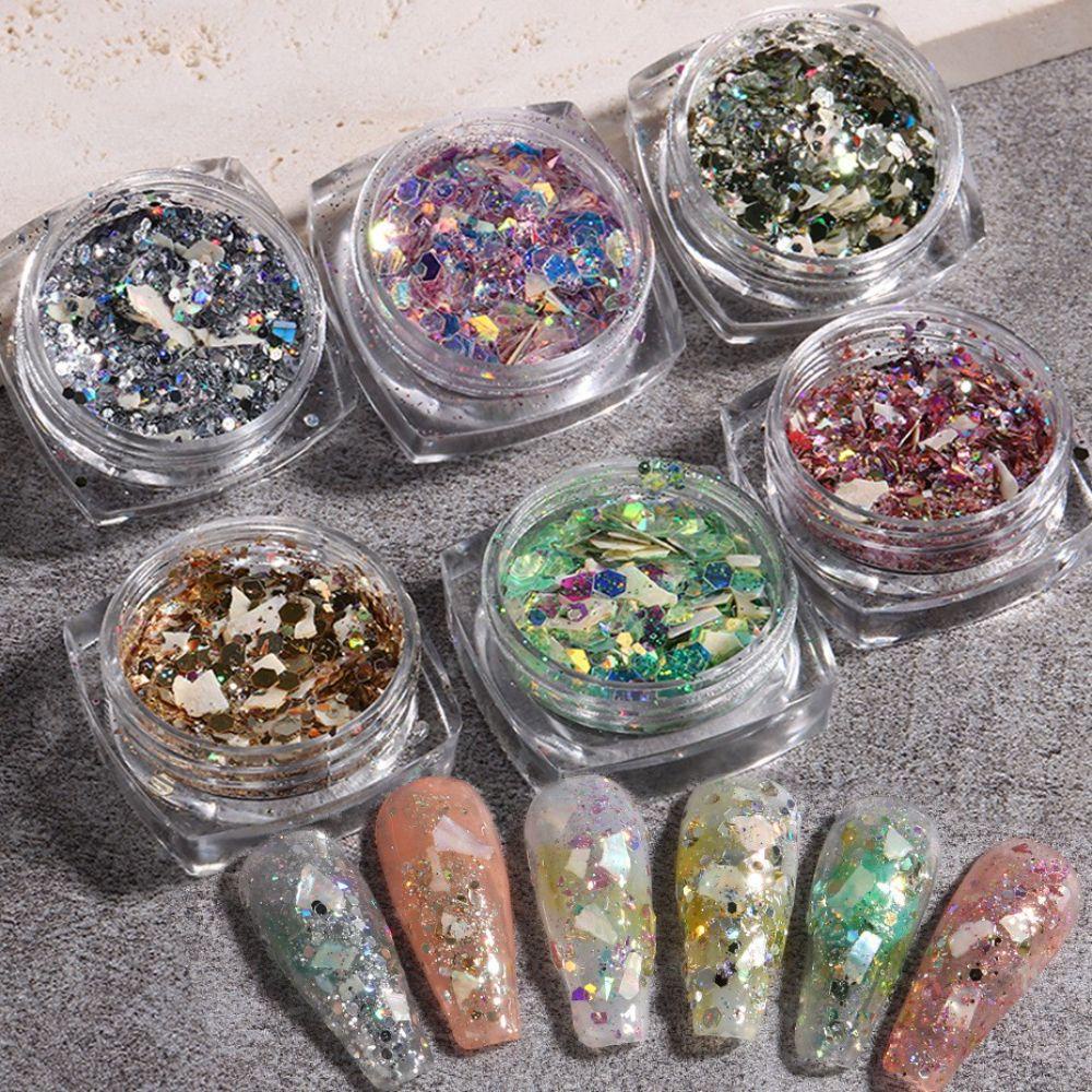 Mxbeauty Nail Art Sequin Aurora Hologram Kuku Kecantikan Salon Kuku DIY Nail Sequin Manicuring Flakes