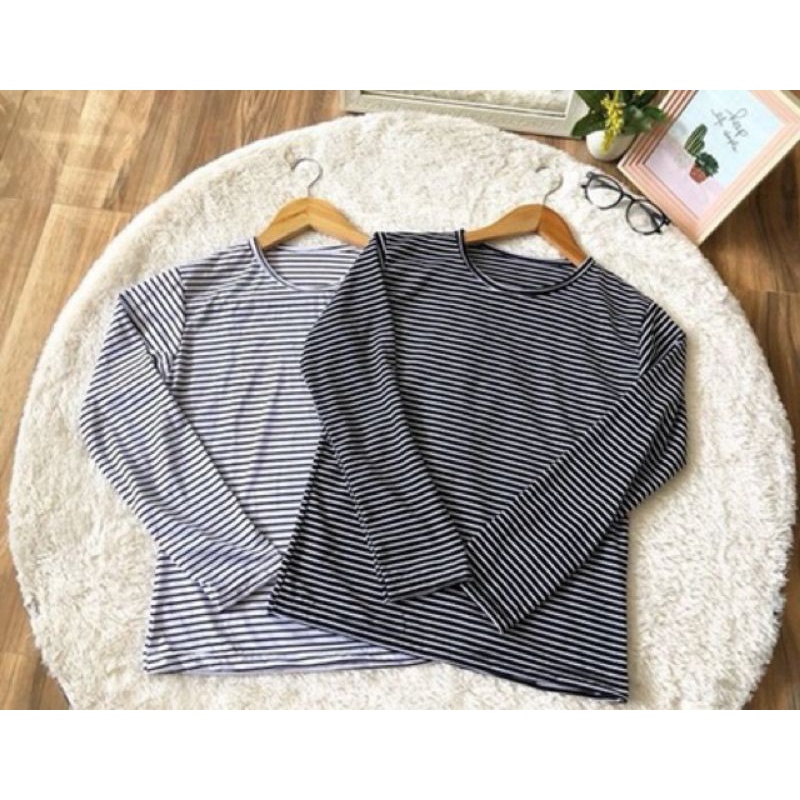 STEVI TOP / STEVIA TOP / STEVY KAOS SALUR / ATASAN  BAJU WANITA GARIS HITAM PUTIH
