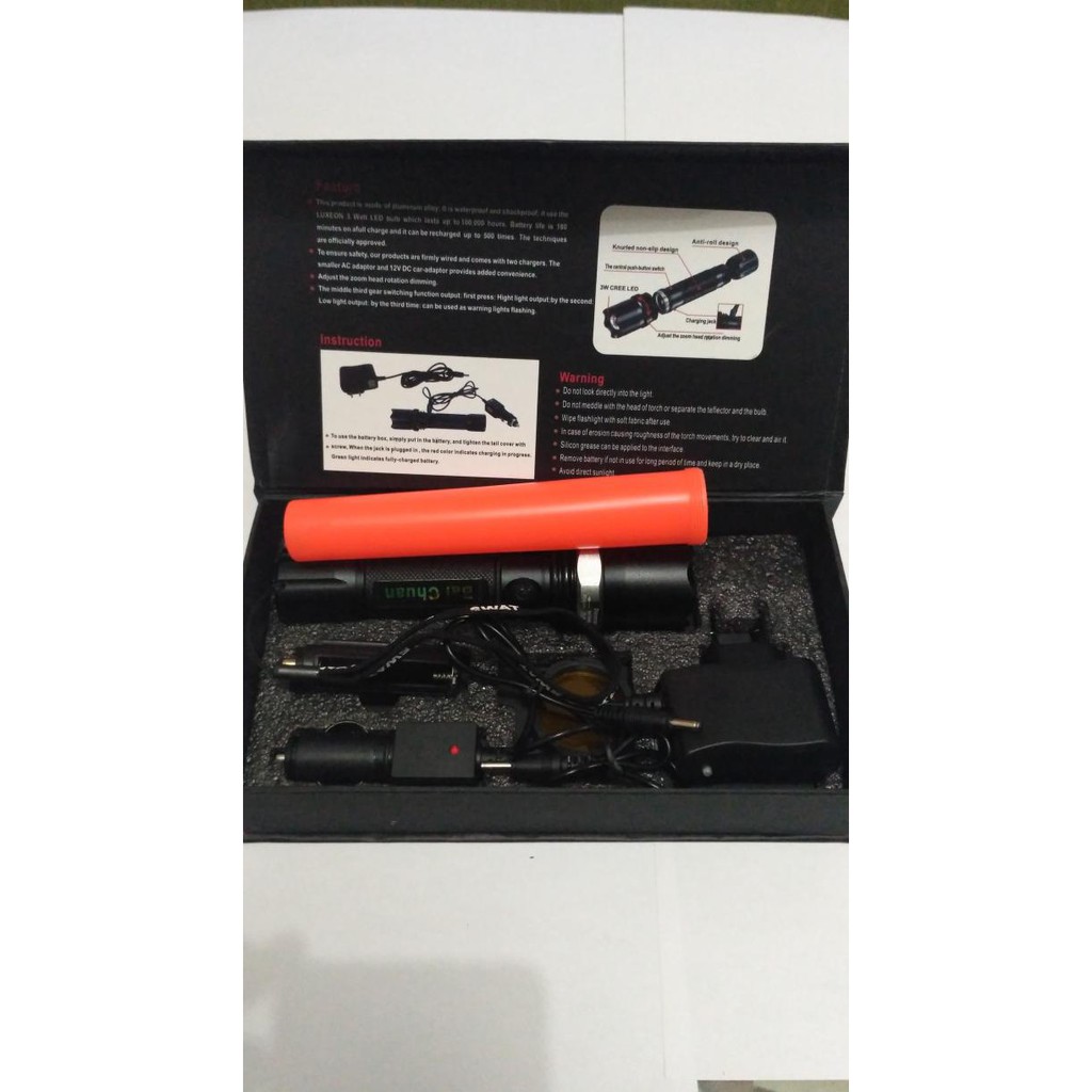 Gilaa Original Senter Lampu Flashlight Swat Police 99000W Kode 846 Promo
