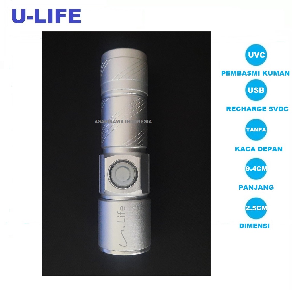 U Life UVC Sterilizer Senter Portable Lampu Ultraviolet Pembasmi Virus