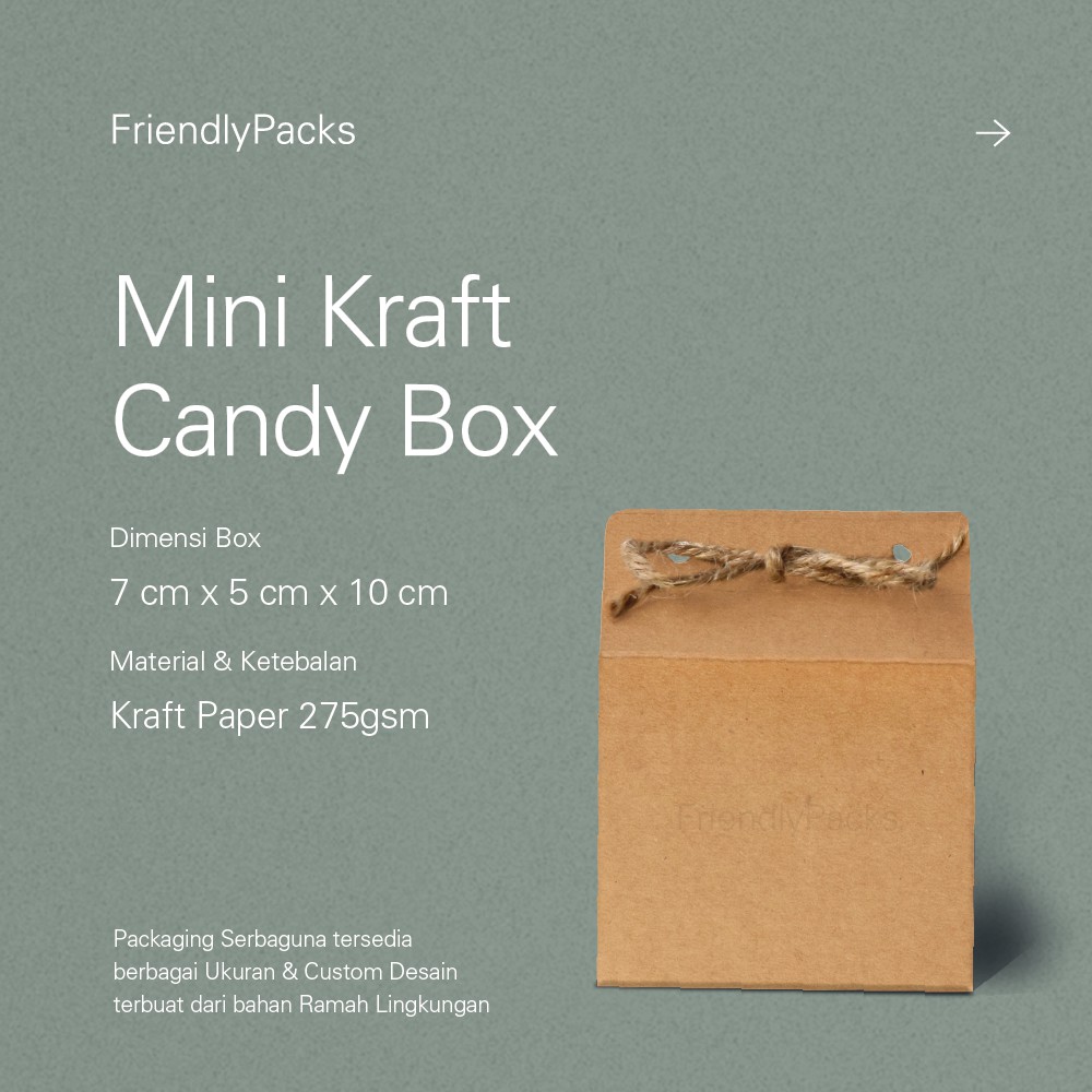 

Mini Kraft Candy Box Packaging Kraft / Kotak Permen / Kotak Cookies