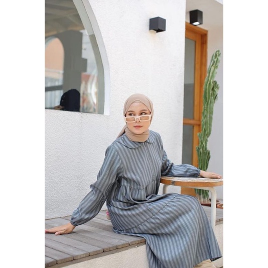 midi dress salur terbaru kekinian