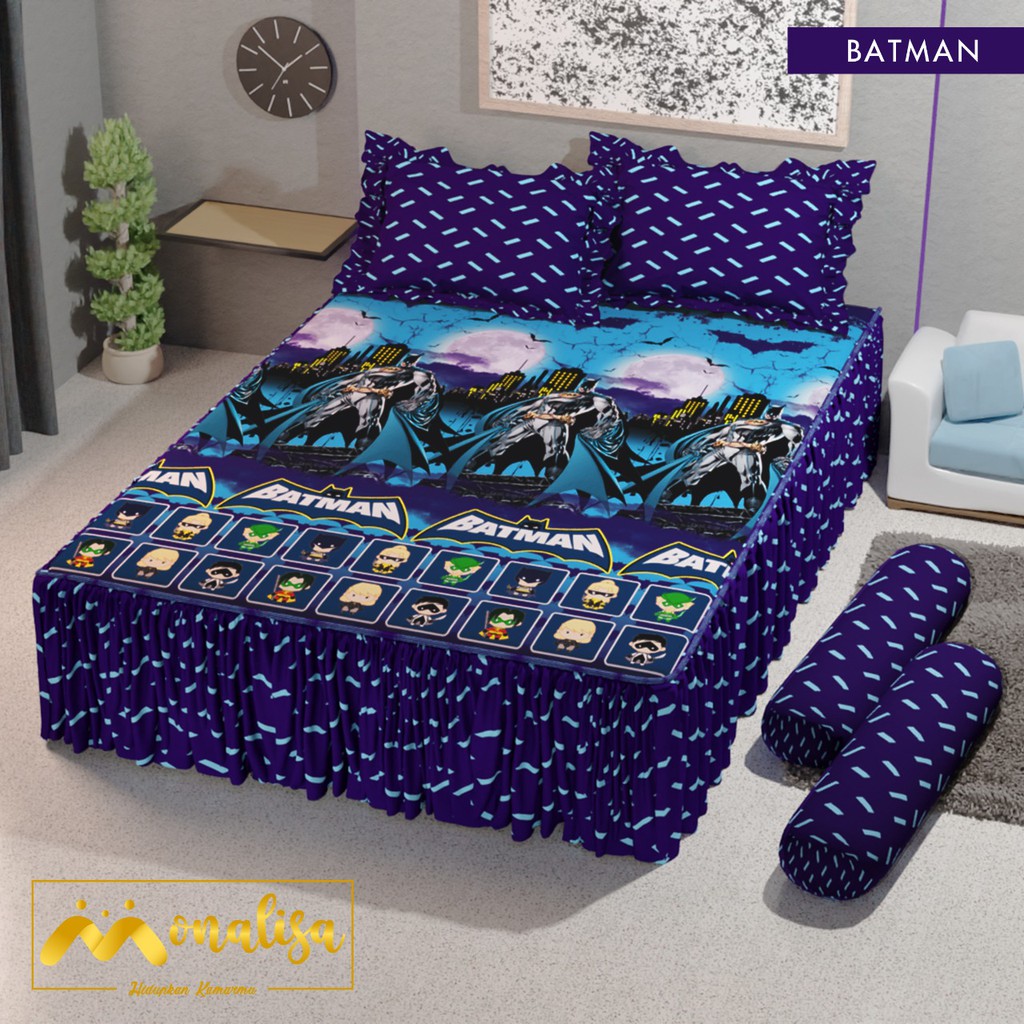 SPREI RUMBAI MONALISA BATMAN, DORAEMON, KARAKTER, LUCU 180X200, 160X200