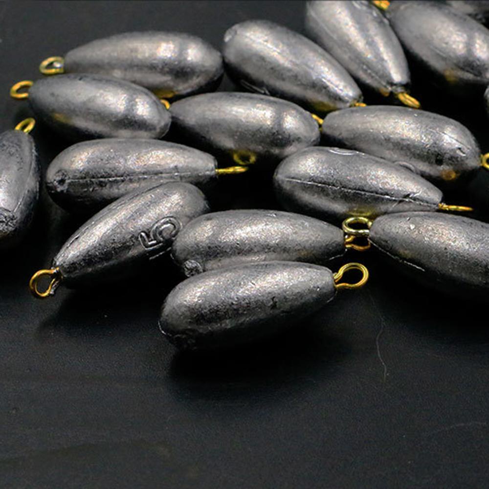 Agustinina Fishing Sinkers Quick Sinking Willow leaf Tackle Angling Gear Tenggelam Umpan Padat Memimpin Pemberat