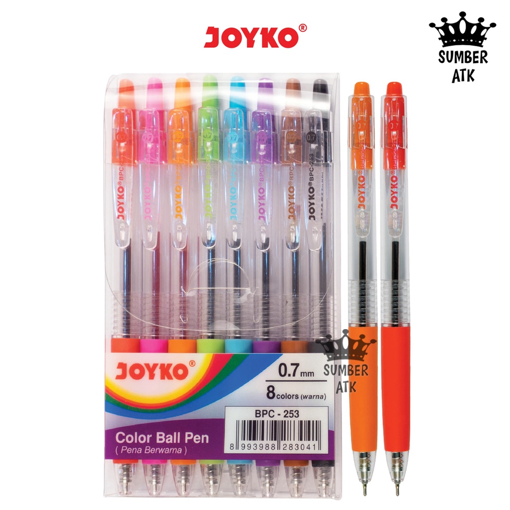 

Pulpen Pena Warna Color Ball Pen BPC-253 8 Warna 0.7 mm
