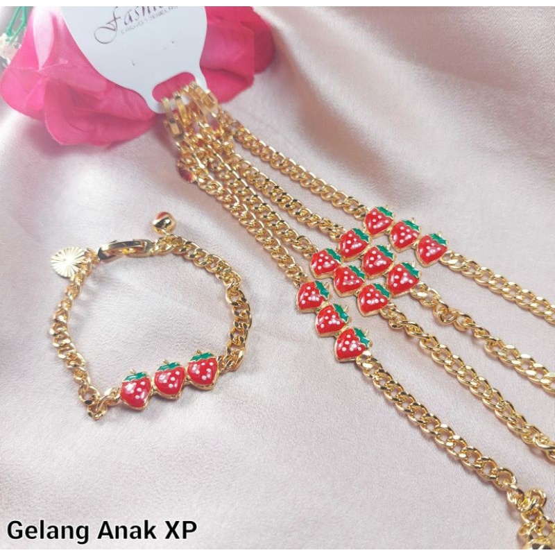 gelang anak warna emas xuping