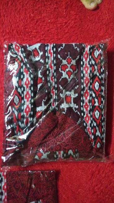 Batik Couple Keluarga Modern  Motif Mego Mendung Merah Maroon Busui Jumbo Termurah -batik Pekalongan