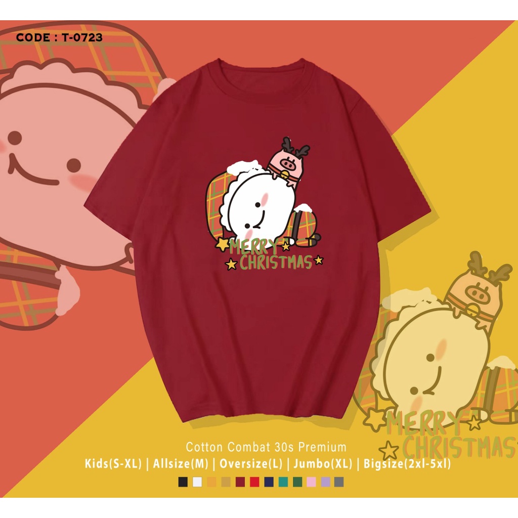 FREE CUSTOM NAMA - KAOS TEMA NATAL / SANTA PENTOL PIG / CUSTOM KELUARGA TERMURAH / REAL