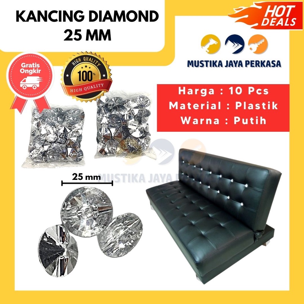 (50Pcs) Kancing Diamond Plastik 22 mm Kancing Kristal Sofa Miror Sandaran Divan Kancing Diamond