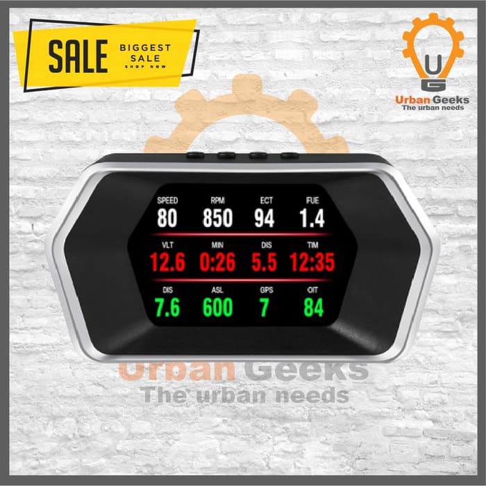 Head Up Display HUD OBD2 GPS Speedometer Digital Car LED Refleksi P17