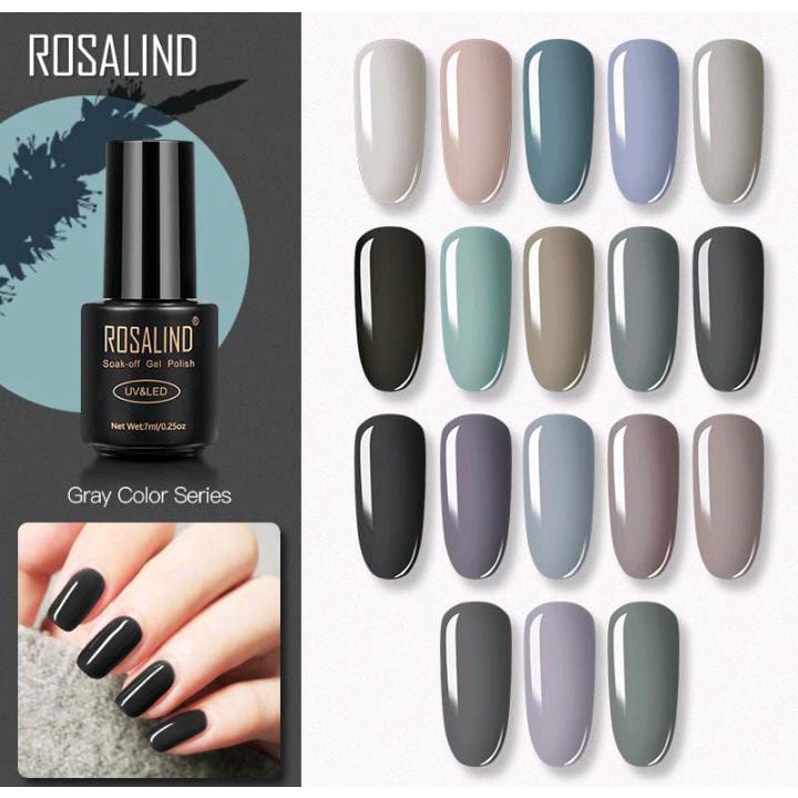 ROSALIND GREY COLOR SERIES GEL NAIL POLISH UV LED / KUTEK / CAT KUKU