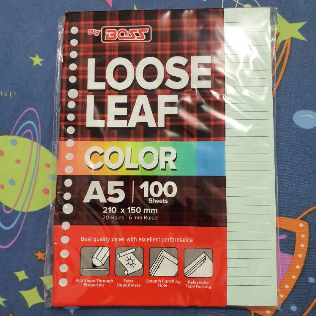 

Loose laeaf bergaris berwarna A5 100