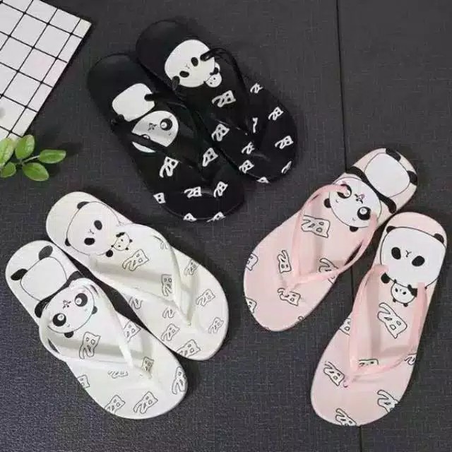 TIKTOK - HARGA SPECIAL Sandal Jepit Slipper Motif PANDA promo New