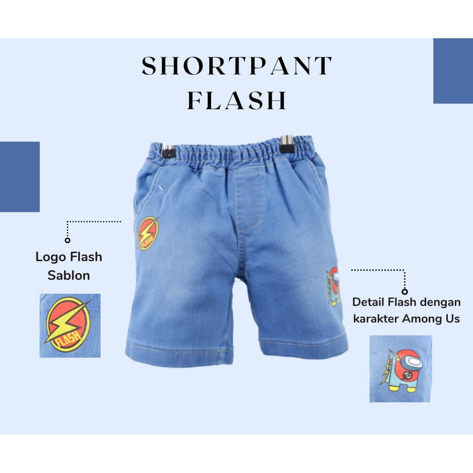 SHORTPANTS FLASH CELANA PENDEK JEANS ANAK 3-10 Tahun Celana Pendek Anak LakiLaki Celana Jeans Anak