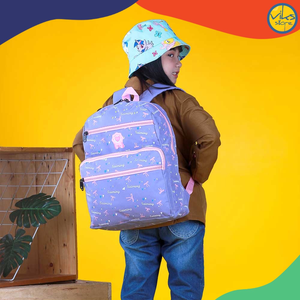 Tas Sekolah TK SD PAUD Ransel Anak Perempuan Tas 2in1 Gambar Motif Lucu Backpack Wanita Tas Punggung