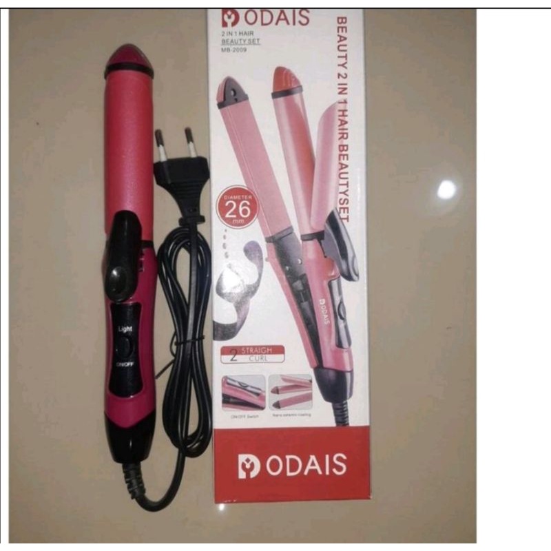 Catok rambut 2 in 1 hair beauty set keriting Lurus 2 straight curl nano ceramic coating