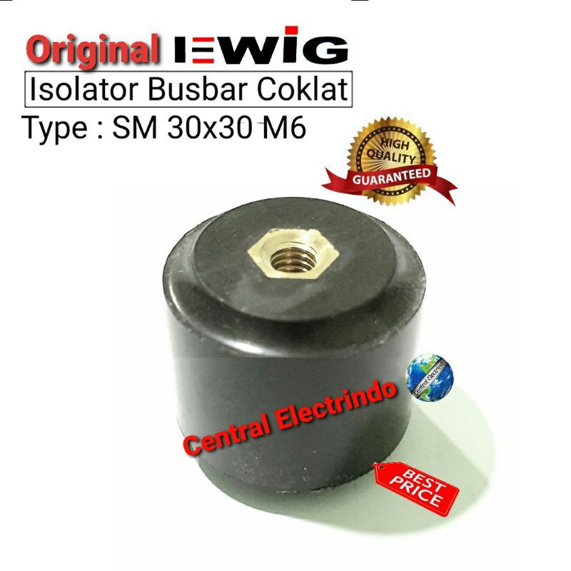 Isolator Busbar EWIG SM 30x30 M6 Coklat