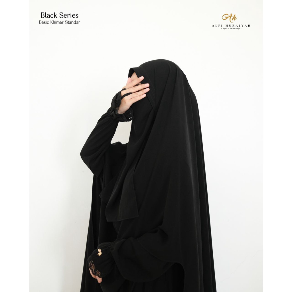 French Khimar Gamis Syari Gamis Premium Alfi Huraiyah Black Series