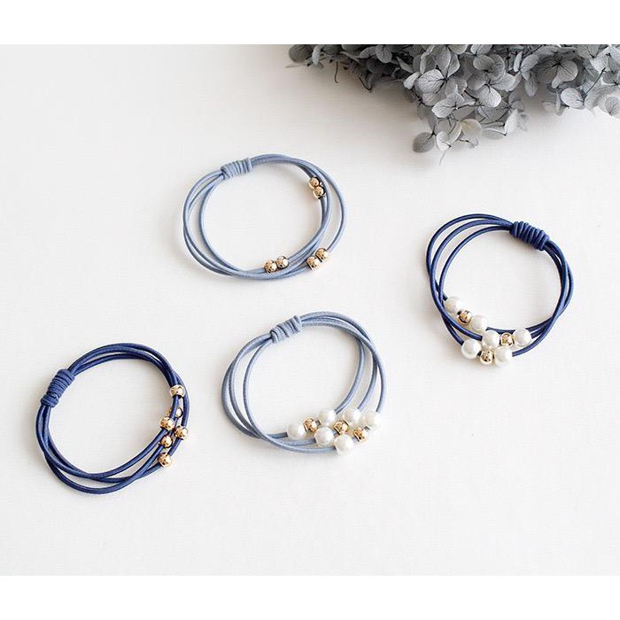 ⭐Bobastore⭐R123 IKAT RAMBUT MUTIARA PITA FASHION GAYA KOREA WANITA KARET KUNCIR HAIRCLIP HAIRPIN-5