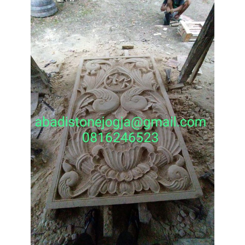 relief clasik Batu alam dekorasi dinding hiasan Batu ukir ornamen patung lampion Batu alam
