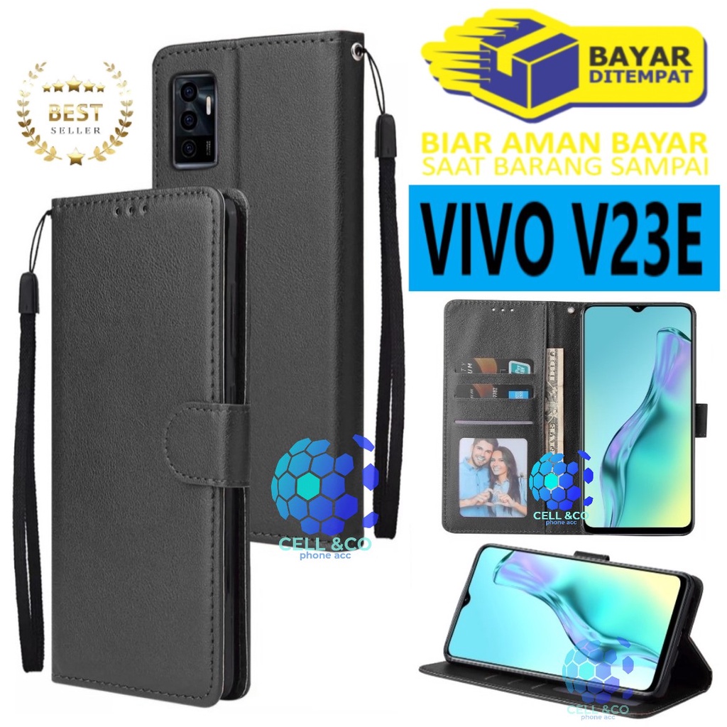 NEW VIVO V23E CASE FLIP LEATHER WALLET PREMIUM FLIP CASE BUKA TUTUP KESING HP CASING FLIP CASE WALLET