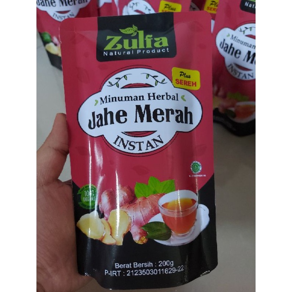 

Jahe Merah Bubuk Plus Sereh Asli dan Murni Minuman Herbal Alami Zulfa Instant 100% Organik