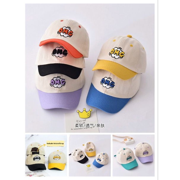 Topi Anak Laki-laki Perempuan Bordel OMG usia 3-8 Tahun Topi OMG