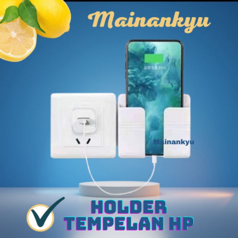 (MAINANKYU) Holder Dinding Tempat Handphone &amp; Remote TV.