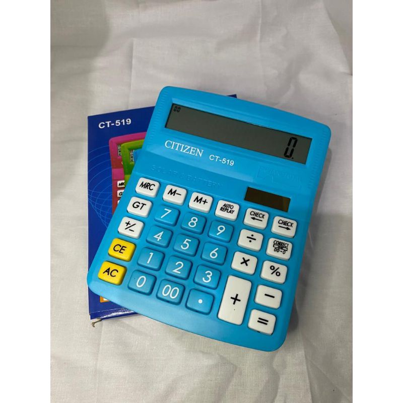 

0kalkulator CITIZEN CT-519 calculator 12 digit warna pink hijau biru orange