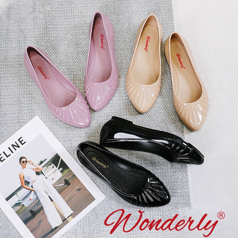 Wonderly Sepatu Jelly Wanita Flat L595 PVC / Sepatu Korea