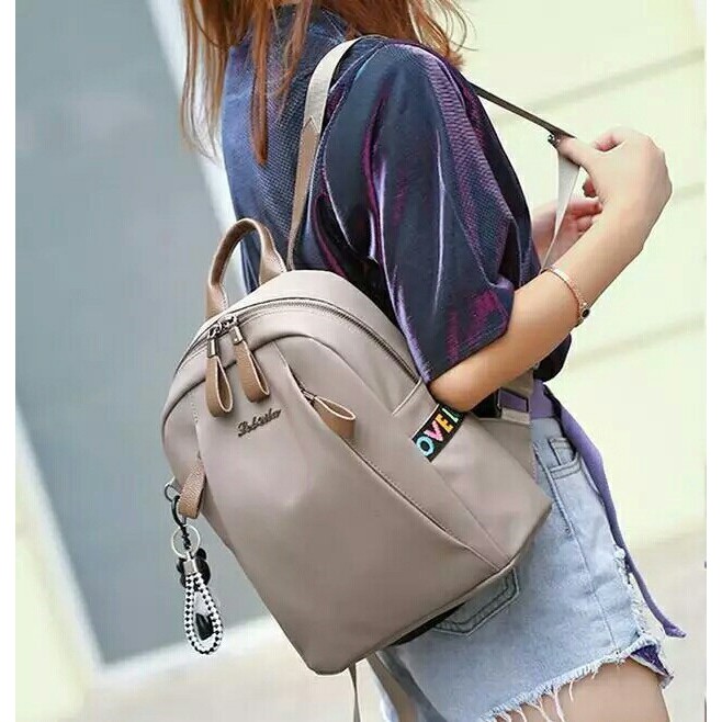 Tas Ransel Wanita Impor Original SEDNA Tas Punggung Warna Hitam Abu-Abu - BF01 - Whichone.Id