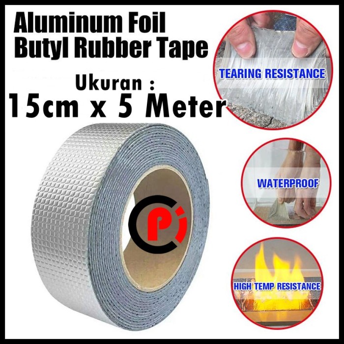 Lakban Aluminum Foil Super Ahesive Duct Tape Waterproof 15 cm x 5 M