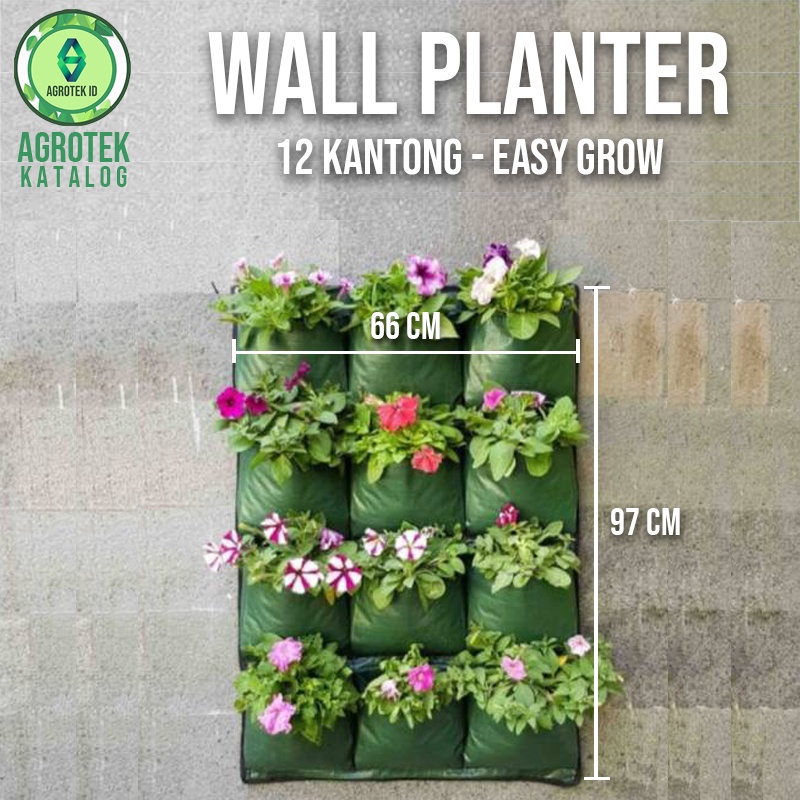 Wall Planter Bag Kantong Tanaman Tembok Vertikal Garden 12 Kantong Easy Grow