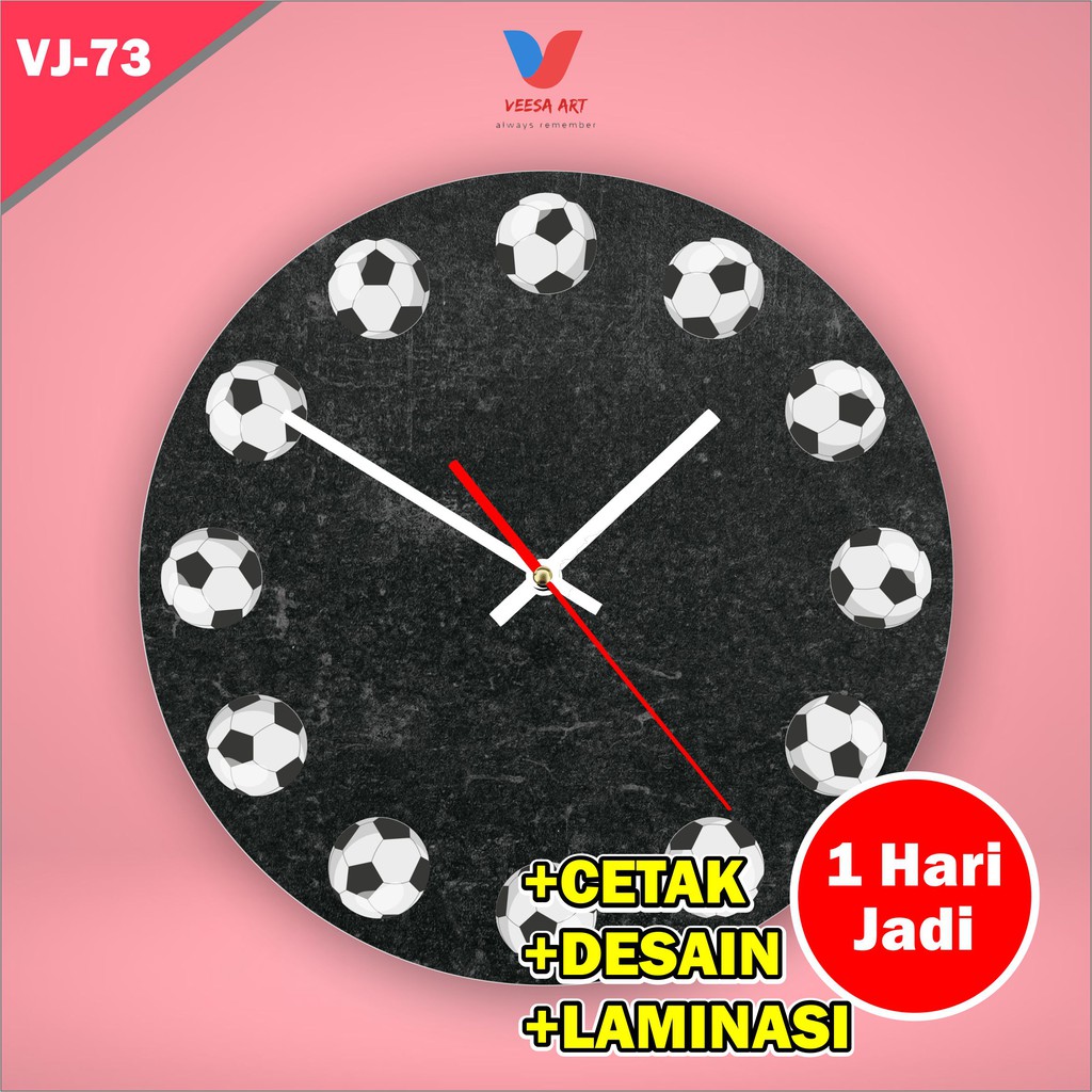 Jam Dinding Tinggal Tempel Gantung Quartz Dekorasi Kamar Sepak Bola Murah Besar Bagus,jam dinding unik jam kayuku bola Ukuran Diameter 30cm 40cm Besar Minimalis Ruang Tamu Estetik Keren Aesthetic cowok Pria Laki Anak Analog Tempel Warna Hitam Putih Angka