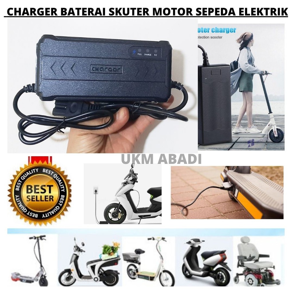 Charger Baterai Aki Serbaguna Motor Skuter Sepeda Elektrik Listrik 48V 111107