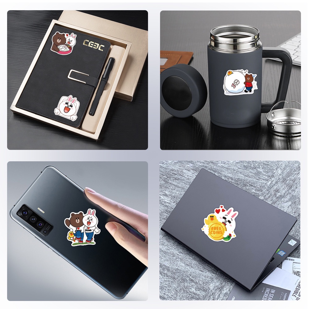 Jepang stiker beruang lucu kartun kelinci Jurnal bahan tas ponsel case ins tangan Buku stiker Xiao Z