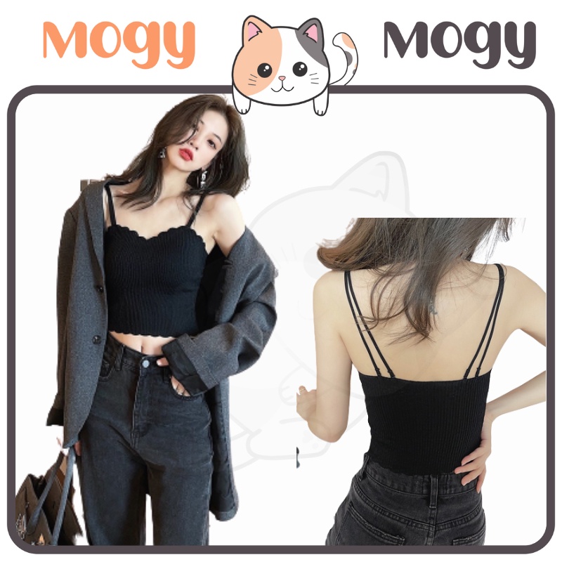 MOGYMOGY BRA520 Tanktop Heart Camisole Croptop Tank Top Singlet Wanita Casual OOTD