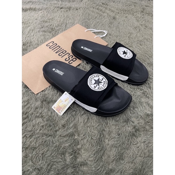 SANDAL PRIA WANITA  SLOP|SLIDE CONVERSE BLACK FREE PAPERBACK