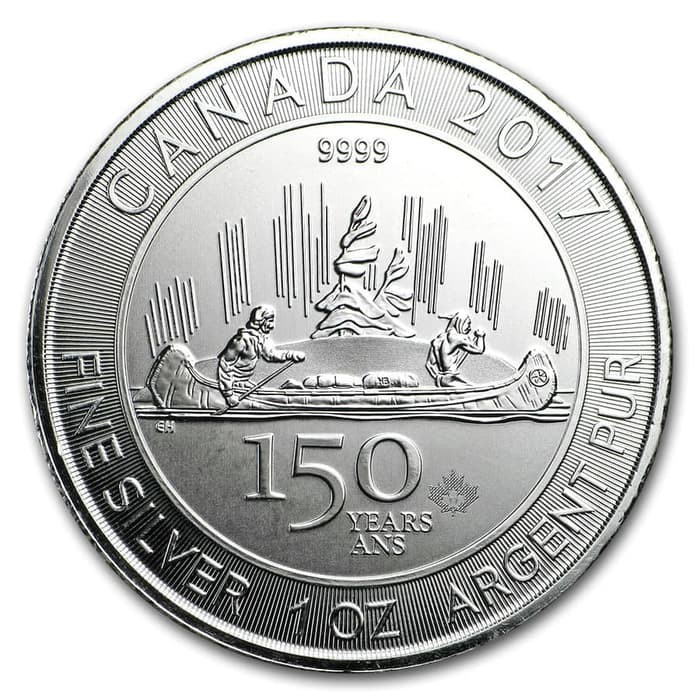 Koin Perak 2017 Canada 150th Anniversary Voyageur 1 oz Silver Coin